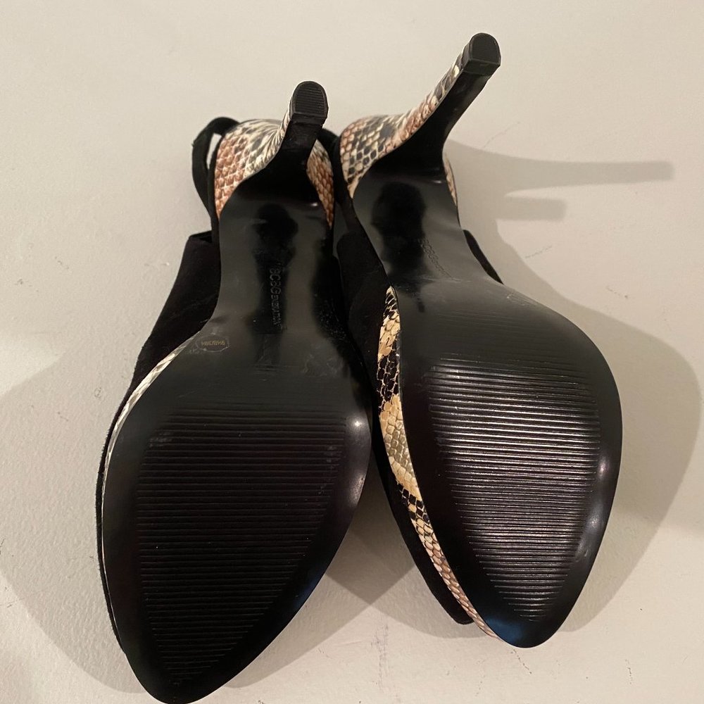 BCBG Generation Black Peep Toe Print Heel Size 9.5 - Picture 6 of 6